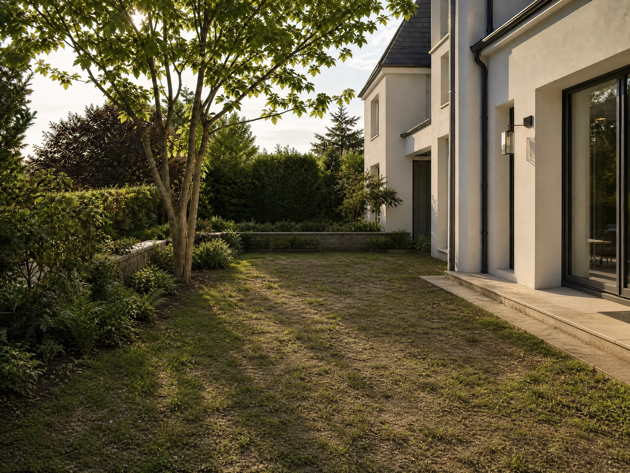 Même jardin avant création de terrasse