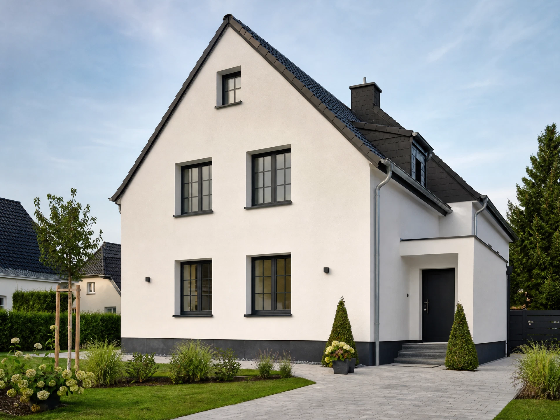 Même maison après isolation thermique extérieure